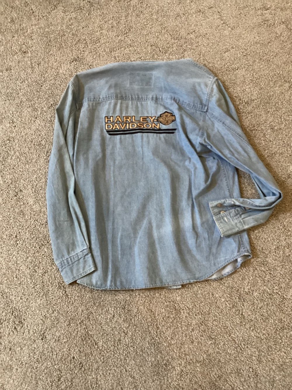 Harley-Davidson Light Blue Denim Shirt with Embroidered Logo - Picture 3 of 3